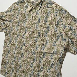 Margaritaville Hawaiian Shirt Silk Linen Blend Vacation Summer Men's size XL